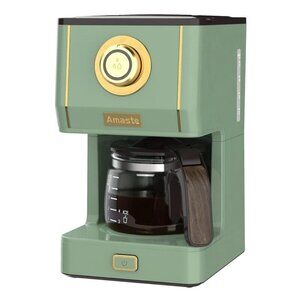 Amaste Retro Drip Coffee Maker | 25 oz Glass Pot | Matcha Green | NIB